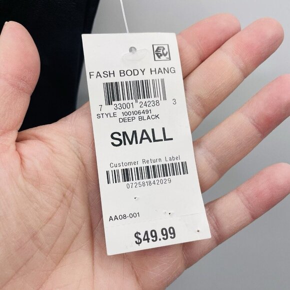 INC International Concepts Womens Small Faux Leather Bodysuit in Black $50 2467 - Picture 8 of 10